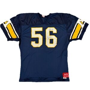 Vintage 80s Rawlings Football Jersey #56 XL Navy Yellow M Logo USA Made
